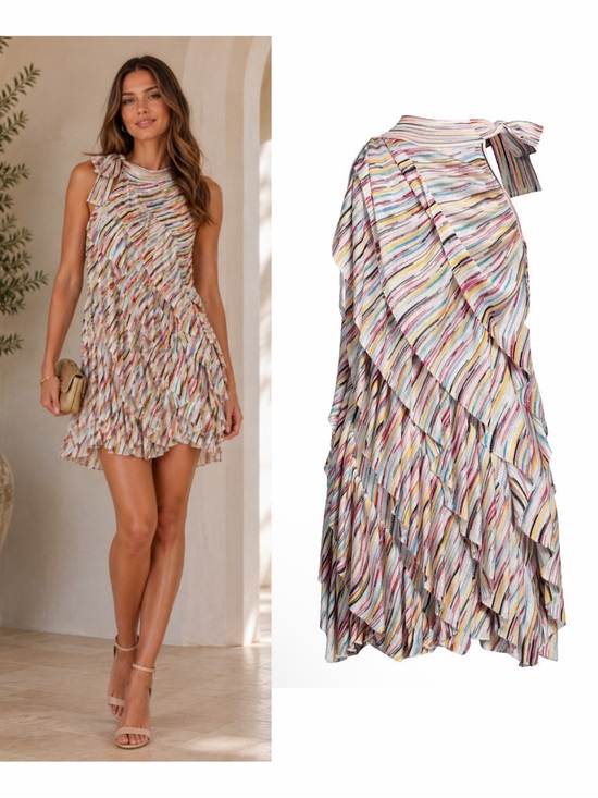 Missoni Dresses & Skirts - Missoni White Multicolor Ruffle Mini Dress Bow Knit 4 Wedding Guest Party NWT 🟡
